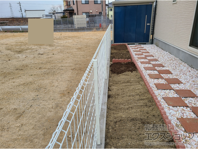 宮城県岩沼市ののフェンス・柵 ハイグリッドフェンスUF8型 フリーポールタイプ 施工例