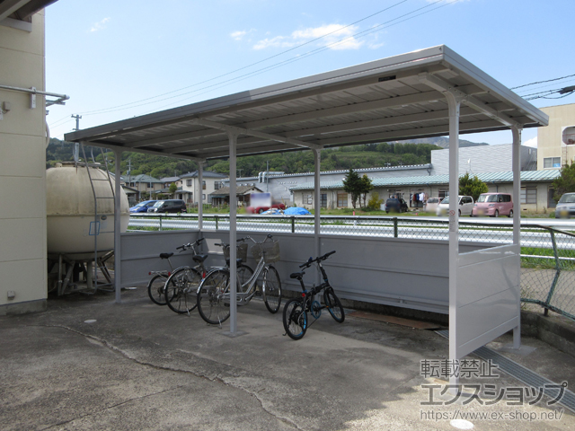 福島県伊達郡桑折町ののサイクルポート・駐輪場 【特注】イナバ自転車置場 BFタイプ 2連続タイプ 一般型 施工例
