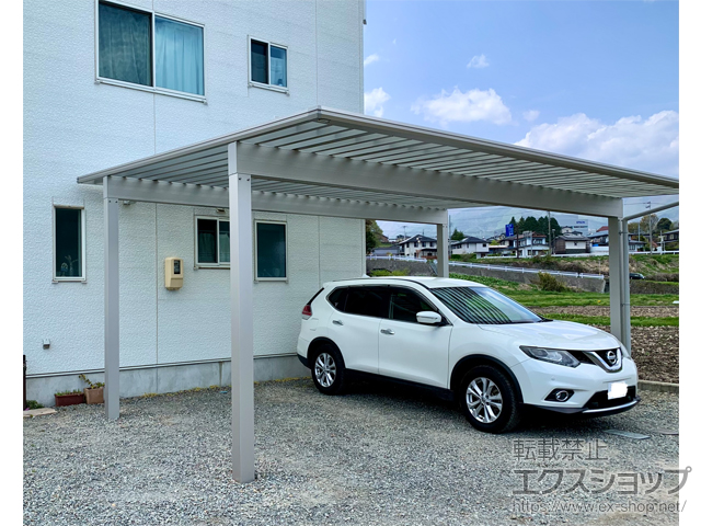 長野県上伊那郡箕輪町ののカーポート エフルージュ ツイン50 積雪〜50cm対応 施工例