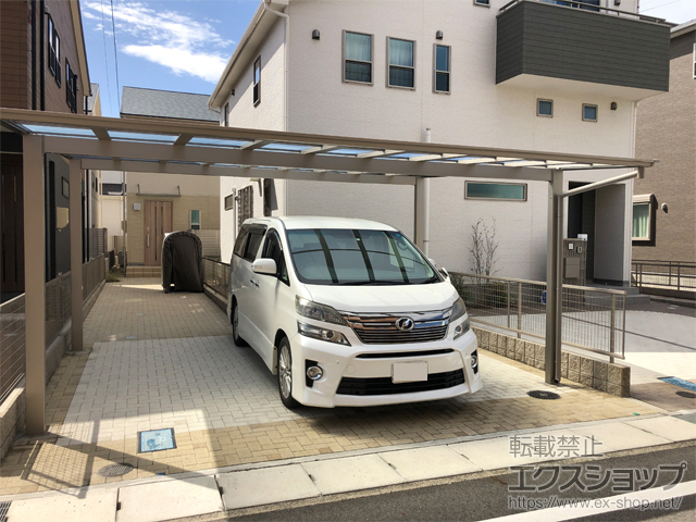 愛知県北名古屋市ののカーポート ネスカF (フラットスタイル) ワイド 積雪〜20cm対応 施工例
