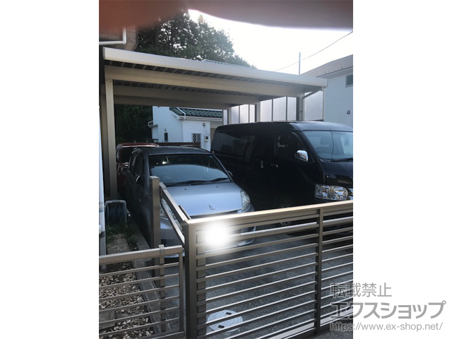 東京都町田市ののカーポート ジーポートneo Bタイプ 2台用 角柱6本柱 積雪〜100cm対応 施工例