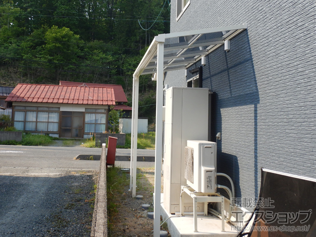 岡山県真庭市ののテラス屋根 ソラリア F型 テラスタイプ 単体 積雪〜20cm対応 施工例