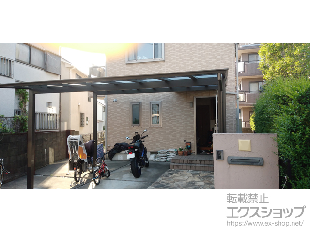東京都府中市ののカーポート ソリッドポート ワイド 積雪〜20cm対応 施工例