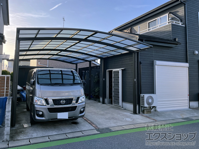 千葉県千葉市ののカーポート フーゴR 900 ワイド 縦連棟 積雪〜30cm 施工例