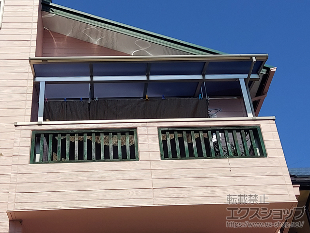 滋賀県大津市ののバルコニー・ベランダ屋根 プレシオステラスII F型 屋根タイプ 単体 積雪〜20cm対応 施工例