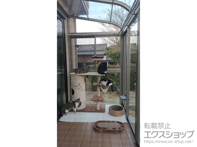 岡山県岡山市ののテラス囲い・サンルーム サニージュ R型 床納まり ランマ無 積雪〜20cm対応 施工例
