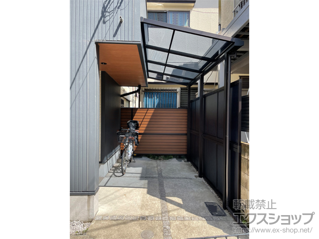 東京都大田区ののフェンス・柵 モクアルフェンス 目隠しタイプ 2段支柱 自立建て用 施工例