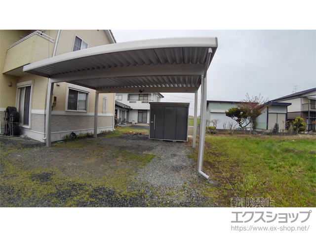 岩手県花巻市ののカーポート ジーポートneo 積雪100cmAタイプ 2台用 4本角柱 施工例