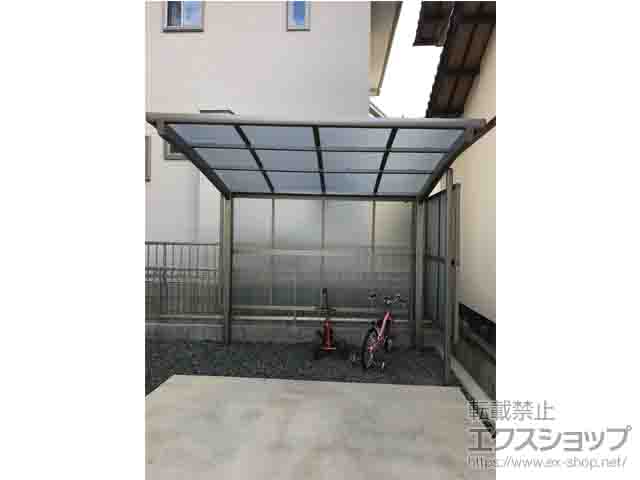 岡山県倉敷市ののサイクルポート・駐輪場 フーゴRパーク (ラウンドスタイル) *パネル2面囲い仕様 積雪〜20cm対応 施工例