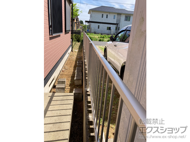 茨城県鹿嶋市ののフェンス・柵 ミエッタフェンス 防犯たて格子タイプ　自由柱施工 施工例