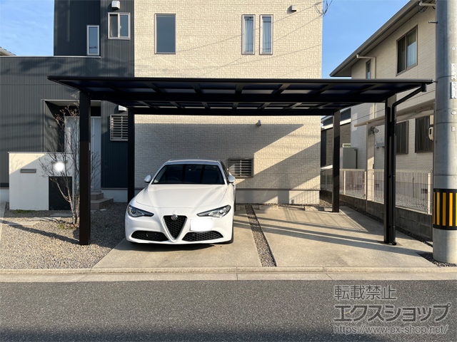 広島県広島市ののカーポート エフルージュ ツイン FIRST 積雪〜20cm対応 施工例