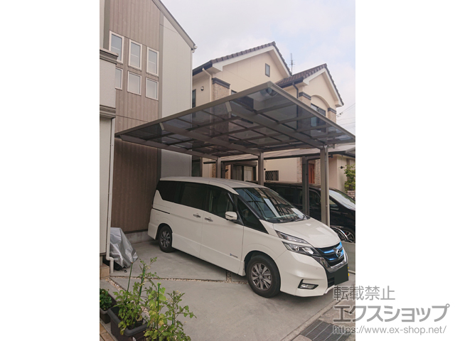 兵庫県姫路市ののカーポート セルフィ 積雪〜20cm対応※柱3本仕様 施工例