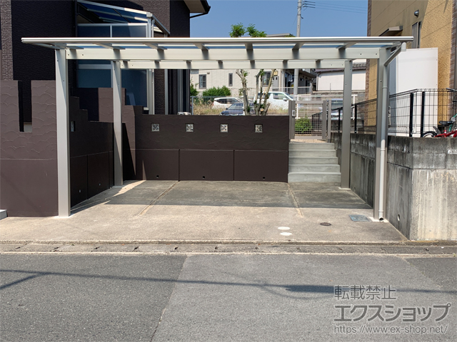 福岡県久留米市ののカーポート エフルージュ ツイン FIRST 積雪〜20cm対応 施工例