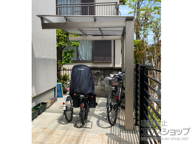 東京都杉並区ののサイクルポート・駐輪場 ニューマイリッシュミニ 通常勾配 前上がり 積雪〜20cm対応 施工例