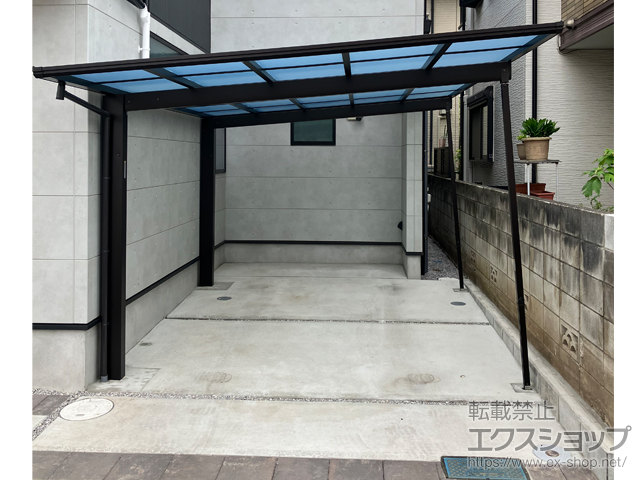 東京都八王子市ののカーポート エフルージュグラン　積雪〜20cm対応+着脱式サポート+屋根ふき材補強部品 施工例