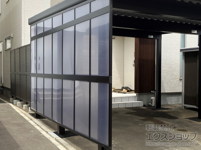 北海道札幌市ののフェンス・柵 フェンスAB YM2型 横目隠し2 アルミ多段柱仕様（パネル2段） 施工例
