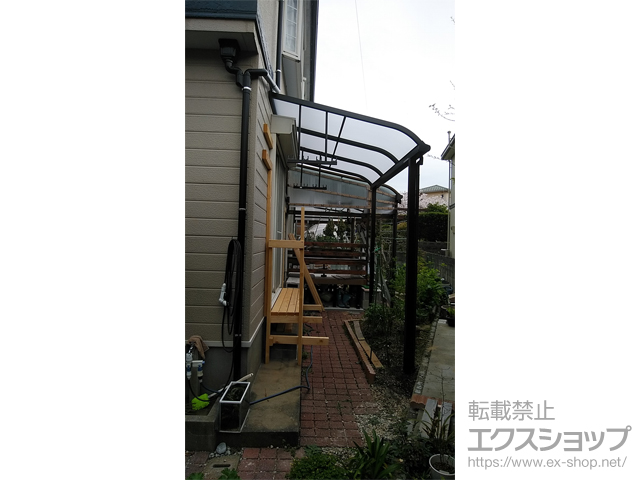 長崎県諫早市ののテラス屋根 プレシオステラスII R型 テラスタイプ 単体 積雪〜20cm対応 施工例