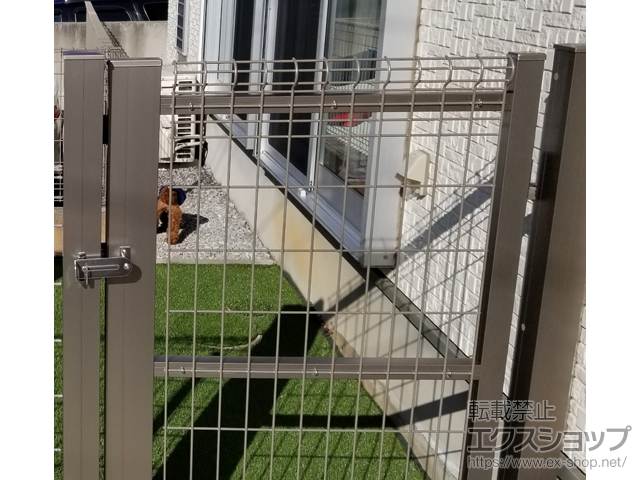 千葉県千葉市のの門扉 ユメッシュHR型門扉 片開き アルミ角型門柱 施工例