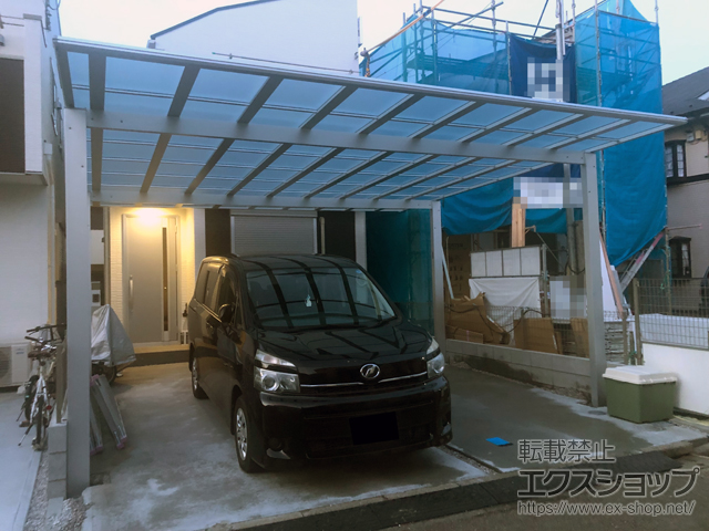 東京都小金井市ののカーポート エフルージュ ツイン FIRST 積雪〜20cm対応 施工例