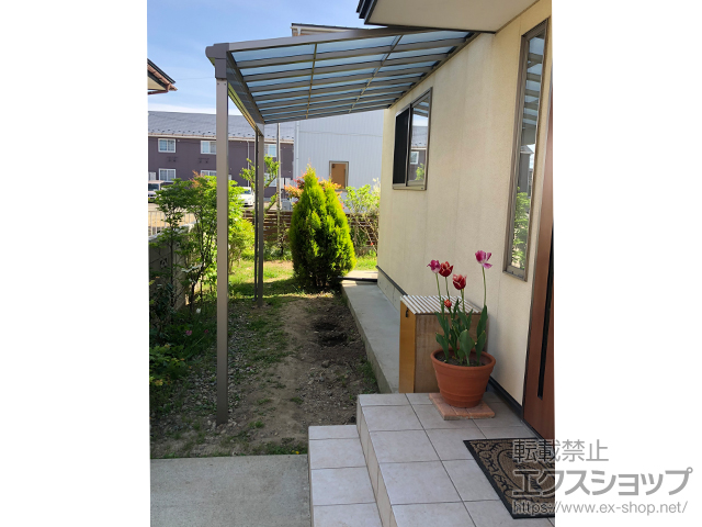 福島県会津若松市ののテラス屋根 スピーネ F型 3000 テラスタイプ 単体 積雪〜100cm対応 施工例