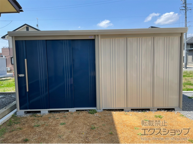 長野県須坂市のの物置・屋外倉庫 Mr.ストックマンダンディ 一般型 4415×1922×2110 ND-4419-DB 施工例
