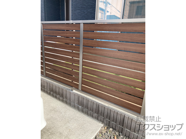 宮城県大崎市ののフェンス・柵 モクハイフェンス 自由柱施工 施工例