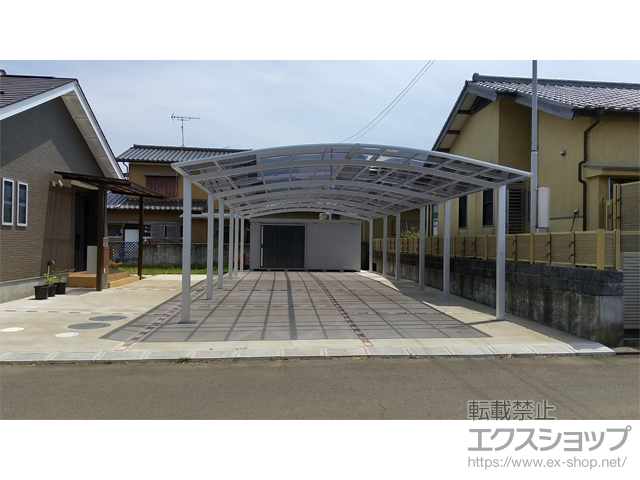 千葉県八街市ののカーポート ネスカR (ラウンドスタイル) ワイド 積雪〜20cm対応 施工例