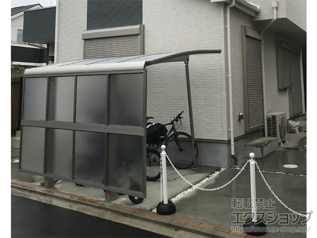 東京都小金井市ののサイクルポート・駐輪場 プレシオスポート ミニ 積雪〜20cm対応＋サイドパネル＋着脱式サポート柱 施工例