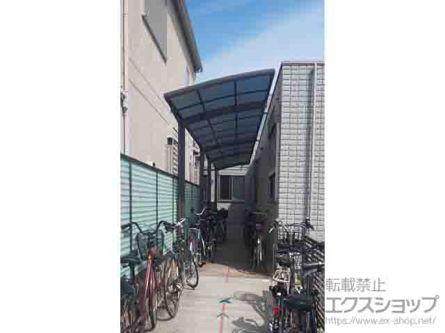 東京都葛飾区ののサイクルポート・駐輪場 ネスカRミニ (ラウンドスタイル) 縦連棟 積雪〜20cm対応 施工例