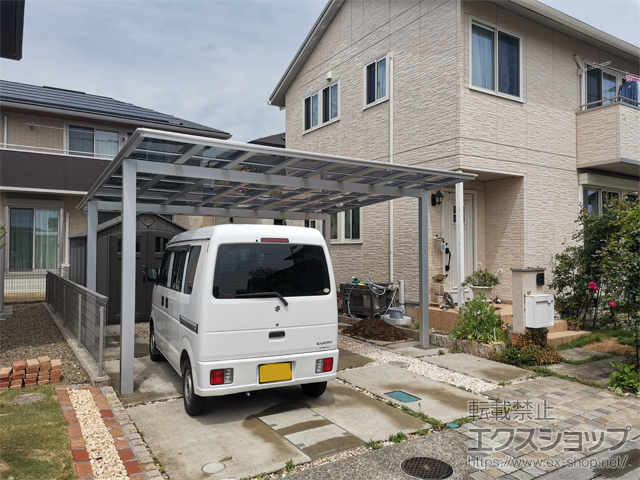 茨城県つくば市ののカーポート ソリッドポート ワイド 積雪〜20cm対応 施工例