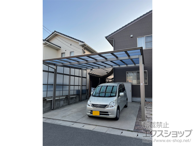 岡山県倉敷市ののカーポート ネスカF (フラットスタイル) ワイド 積雪〜20cm対応 施工例