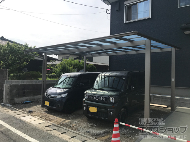 福岡県大牟田市ののカーポート ソリッドポート ワイド 積雪〜20cm対応 施工例