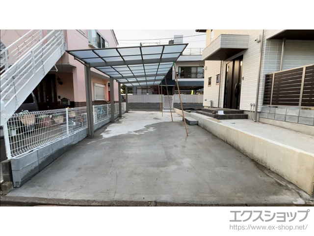 茨城県土浦市ののカーポート ソリッドポート 縦連棟 積雪〜20cm対応 施工例