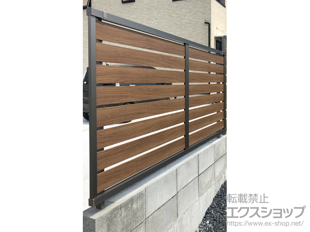 宮城県登米市ののフェンス・柵 モクハイフェンス アルミカラー フリーポールタイプ 施工例
