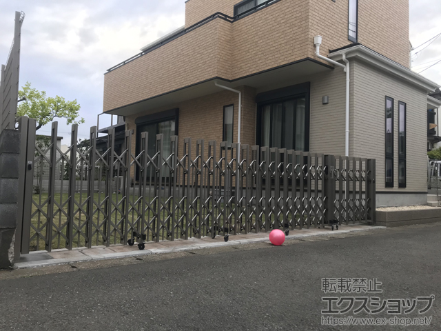 東京都昭島市ののカーゲート アルシャインII PG型R(ペットガード) Aタイプ 両開き親子*(150+510)WP 施工例