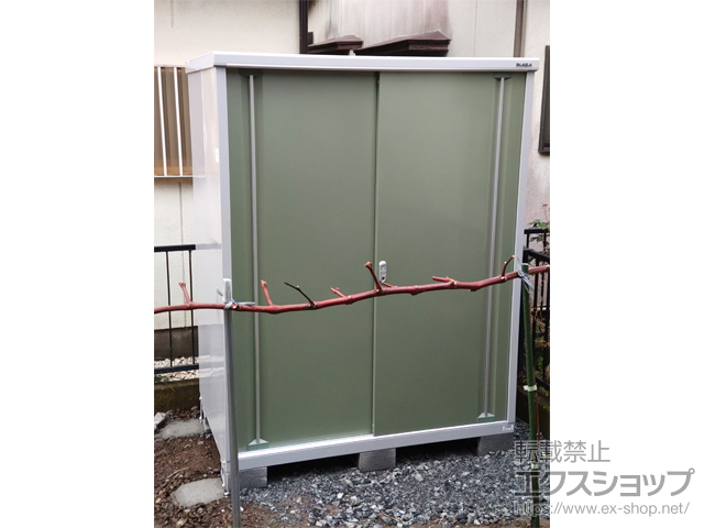 埼玉県羽生市のの物置・屋外倉庫 シンプリー 一般型 1520×905×1903 MJX-159E-P-JG 施工例
