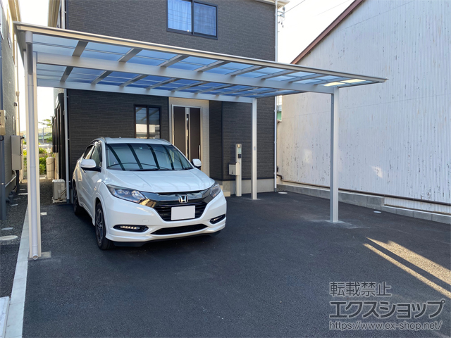 静岡県静岡市ののカーポート ソリッドポート ワイド 積雪〜20cm対応 施工例