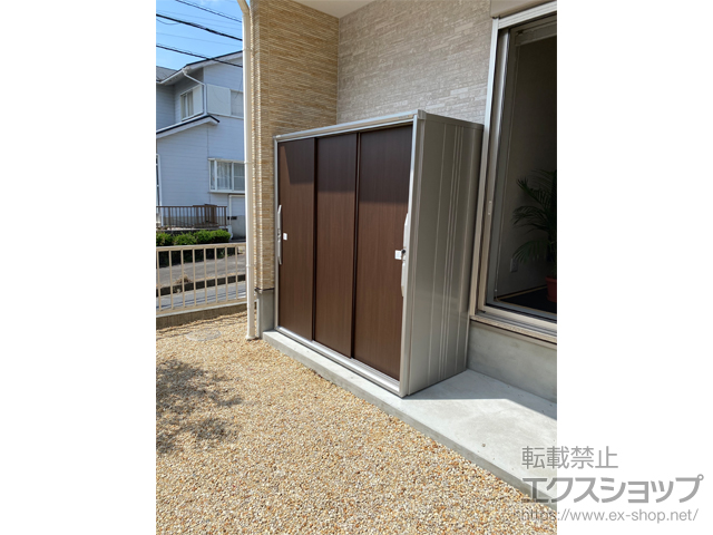三重県四日市市のの物置・屋外倉庫 エスモ 一般型 1800×774×1913 ESF-1807A-WC 施工例