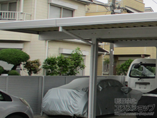 埼玉県越谷市ののフェンス・柵、カーポート フェンスAB YM2型 横目隠し2　フリーポールタイプ 施工例