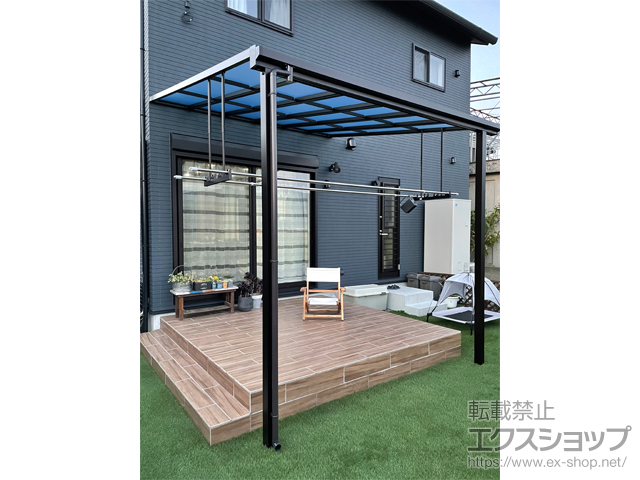 熊本県八代市ののテラス屋根 ソラリア F型 テラスタイプ 単体 積雪〜20cm対応 施工例