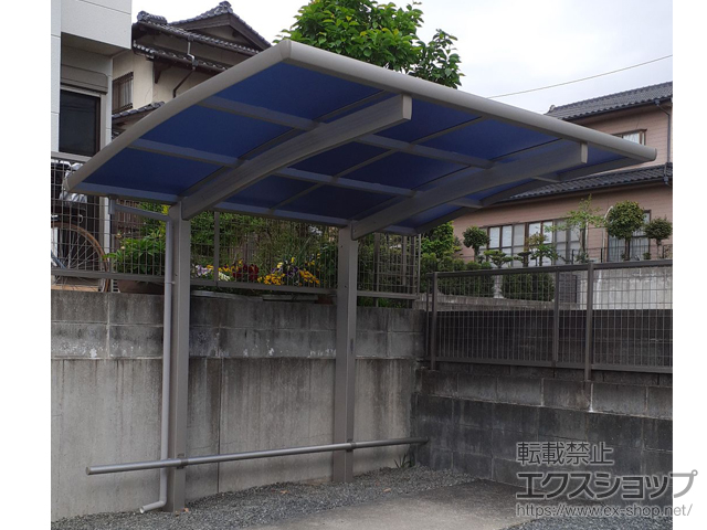 熊本県熊本市ののサイクルポート・駐輪場 レイナポートグランミニ 積雪〜20cm対応+車止めバー 施工例