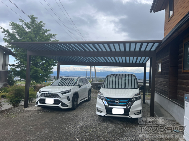 長野県東筑摩郡山形村ののカーポート エフルージュ ツイン50 積雪〜50cm対応 施工例