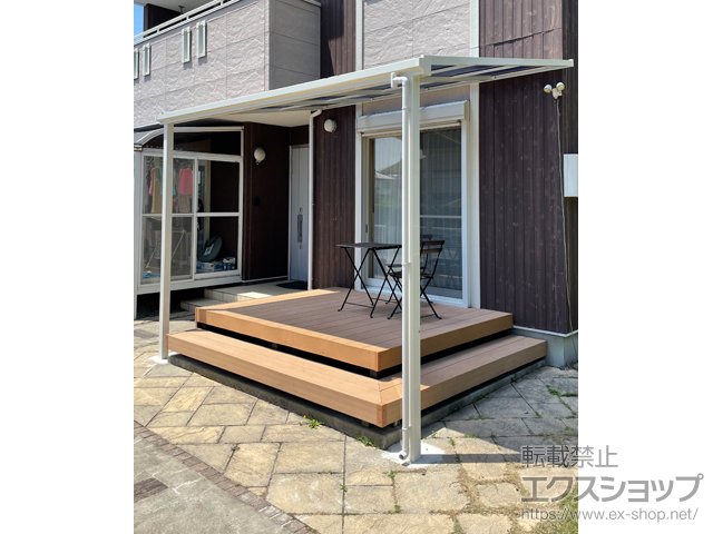 茨城県那珂市ののテラス屋根 ソラリア F型 テラスタイプ 単体 積雪〜20cm対応 施工例