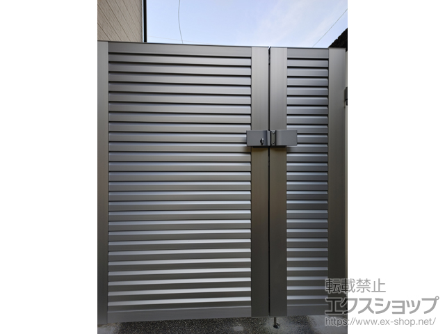 岐阜県岐阜市のの門扉 レジリア YL型 両開き親子　門柱タイプ 施工例