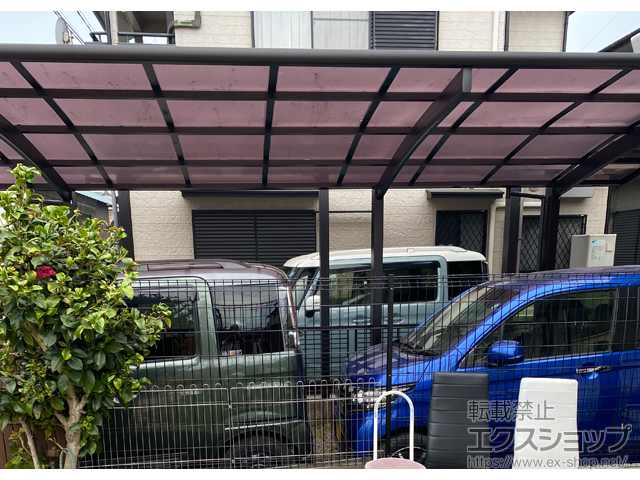 兵庫県三田市ののカーポート レイナポートグラン 延長　積雪〜20cm対応+屋根ふき材補強部品 施工例