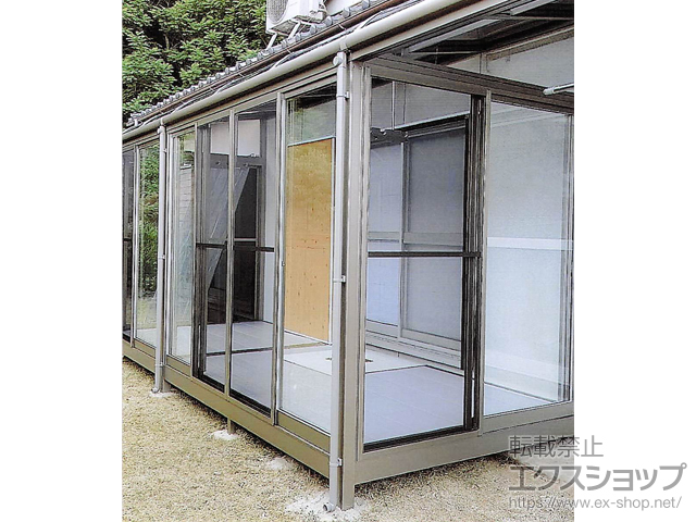 岐阜県各務原市ののテラス囲い・サンルーム サニージュ R型 床納まり ランマ無 積雪〜20cm対応 *部分囲い納まり 施工例