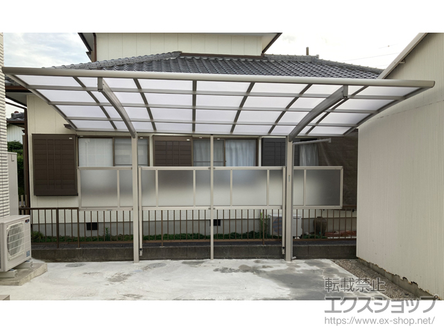 愛知県刈谷市ののカーポート プレシオスポート 積雪〜20cm対応＋サイドパネル＋着脱式補助柱 施工例