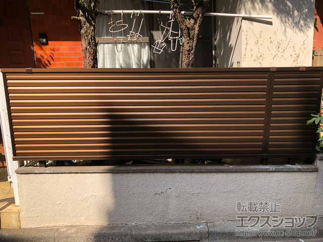 東京都世田谷区ののフェンス・柵 ミエーネフェンス 目隠しルーバータイプ・自由柱施工 施工例