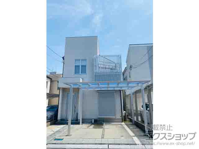 大阪府藤井寺市ののカーポート ソリッドポート ワイド 積雪〜20cm対応 施工例