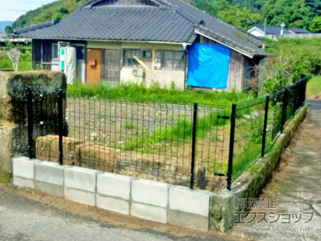 鹿児島県霧島市ののフェンス・柵 イーネットフェンス 3F型 自由柱施工 施工例